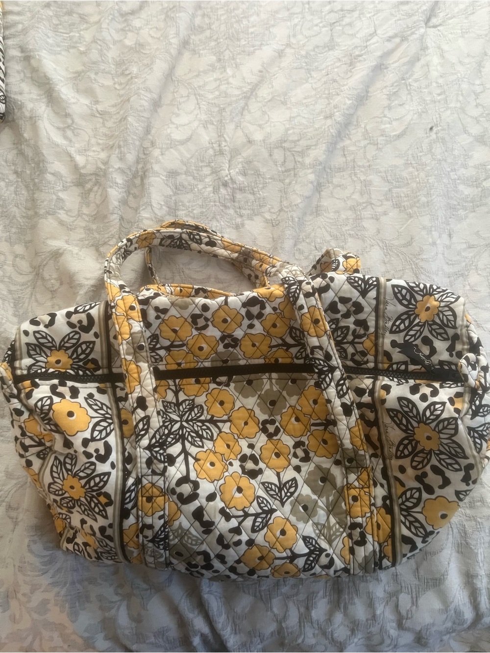 NWOT Vera Bradley Rare Go Wild  Quilted Yellow Floral Duffle Bag - Women